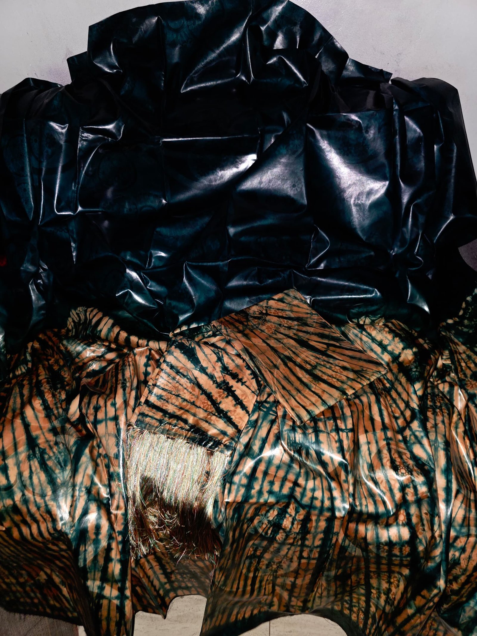 New thioup siri boubou bazin riche teinture vert pétrole