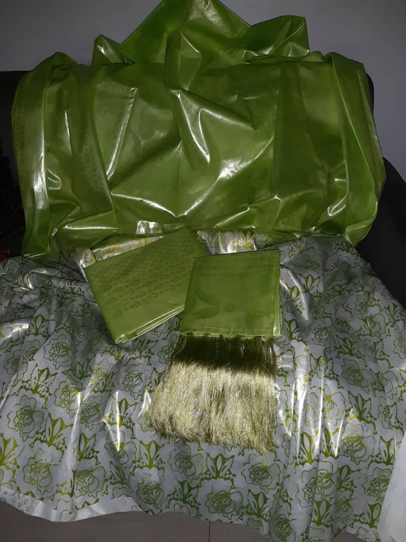 Elégant boubou malien laban vert citron
