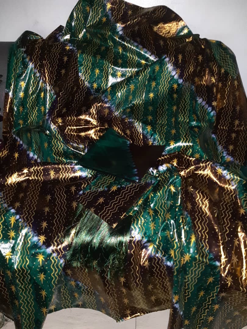Nouveauté boubou bazin riche VIP vert et namougouni