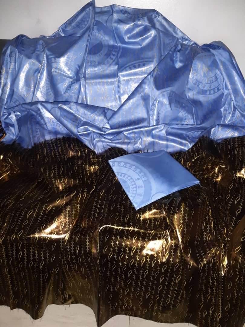 Boubou malien VIP bleu ciel et polman