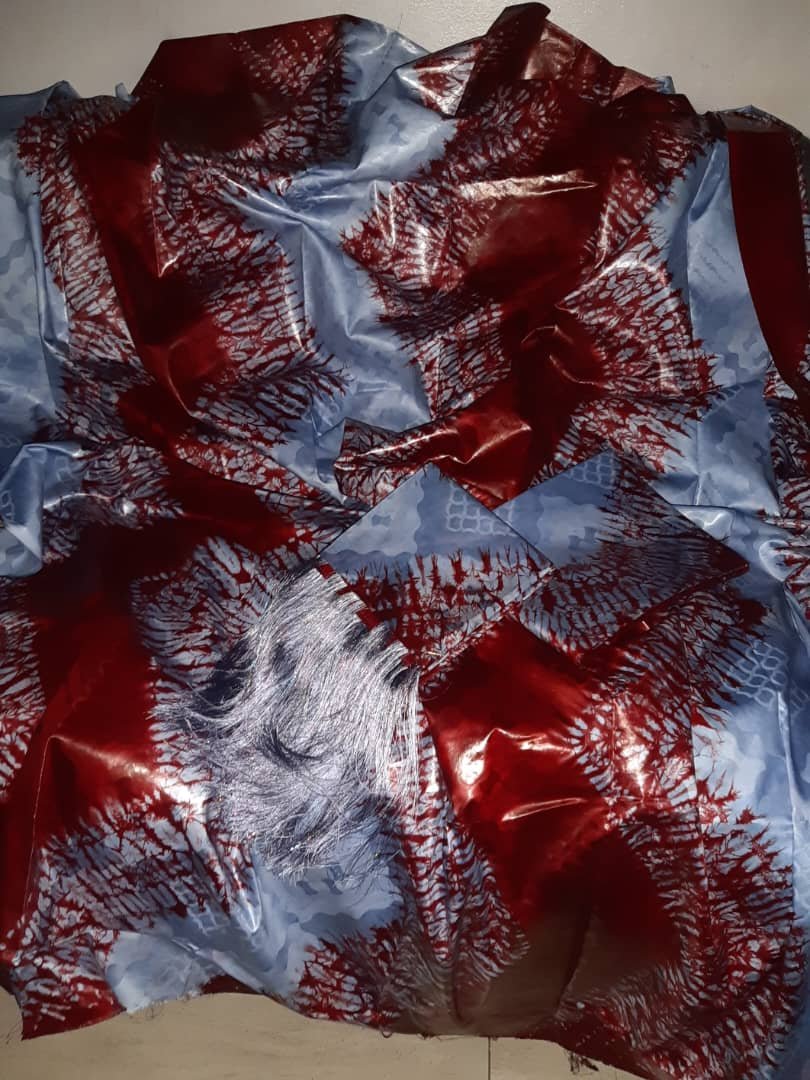 Boubou thioup malien bazin riche  getzner siti rouge