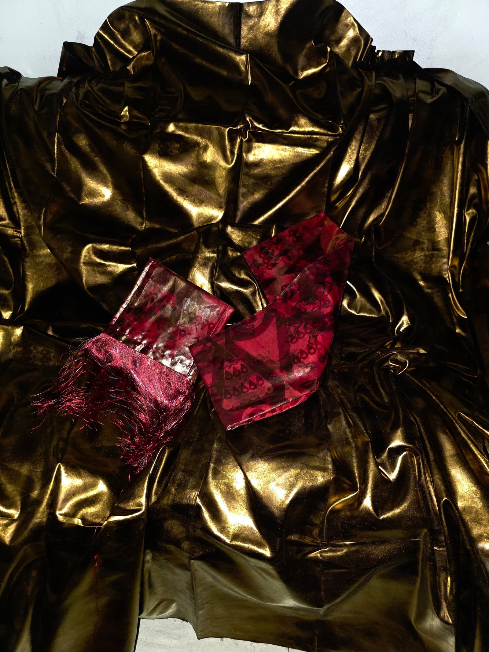 Nouvel tendance boubou polman pagne siri rouge