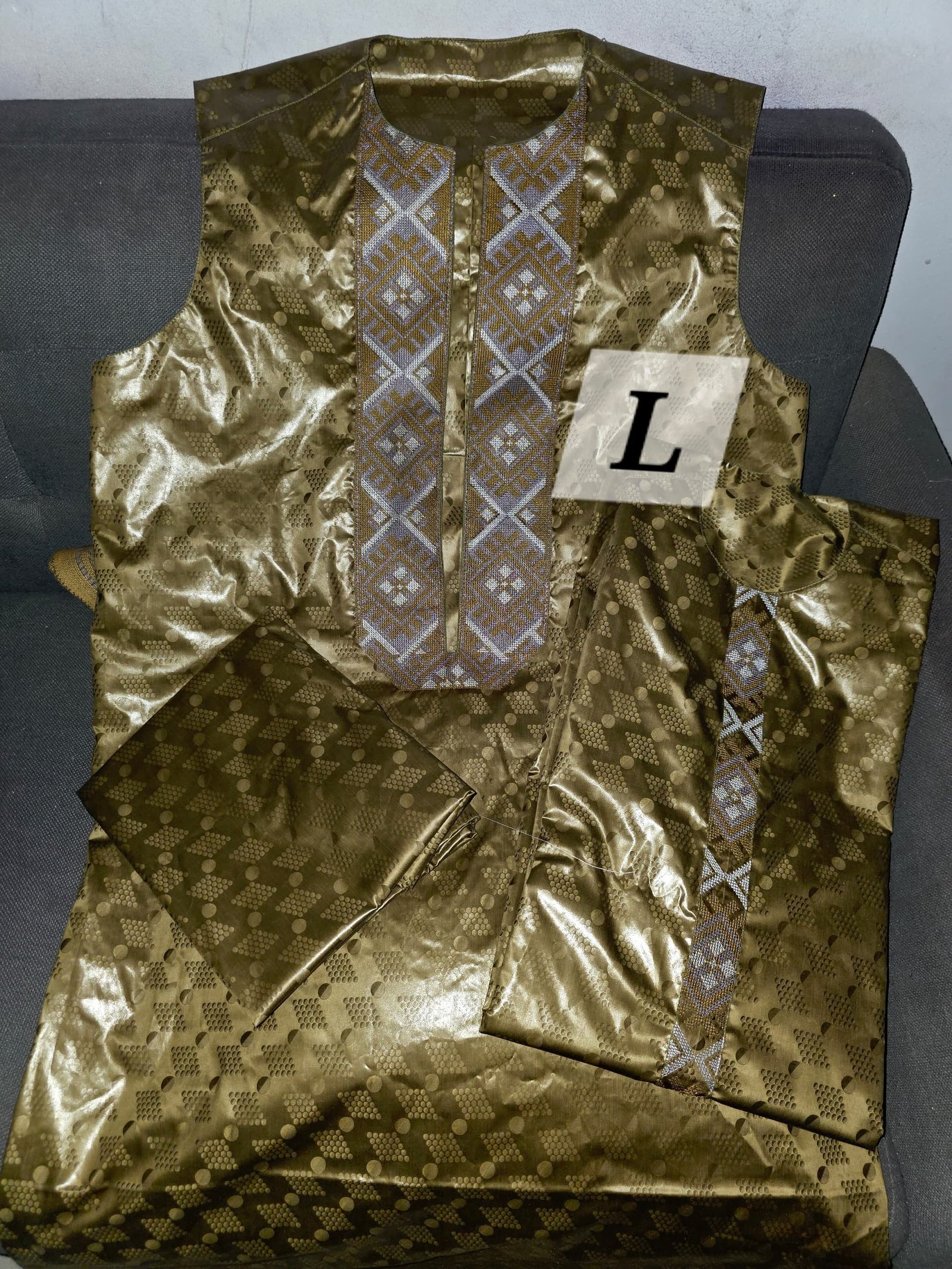 Boubou homme 3 pièces modèle IBK getzner marron